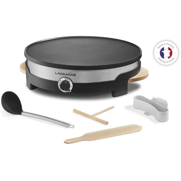 LAGRANGE Tradi'® crepe maker - 1500W - 35cm tallrik - 1 stor slev, 1 fördelare, 1 stor spatel och en sköljfördelare