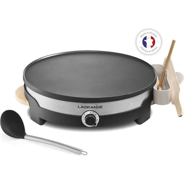 LAGRANGE Tradi'® crepe maker - 1500W - 35cm tallrik - 1 stor slev, 1 fördelare, 1 stor spatel och en sköljfördelare