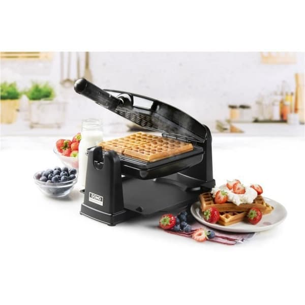 DOMO Rotationsgaufrier - DO9224W - 180° rotations - Non-stick beläggning - Cool-touch handtag - 2 personer