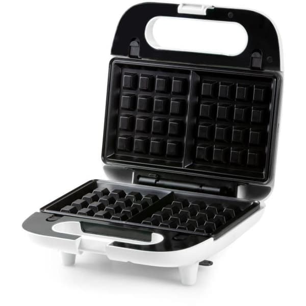 DOMO DO1090C grill våfflor smörgåsmaskin - 3 uppsättningar utbytbara non-stick tallrikar - 750W - Cool Touch