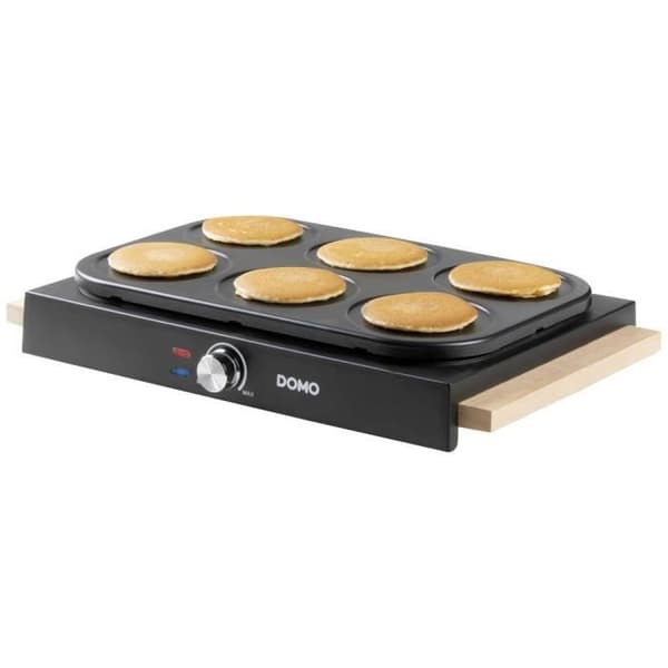 DOMO DO8717P Pannkaksbrickor non-stick beläggning, svart indikatorlampa
