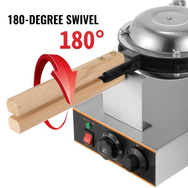 1,4Kw kommersiell elektrisk äggvåffelmaskin, parallell uppvärmning, 180° rotation, exakt temperatur- och tidskontroll