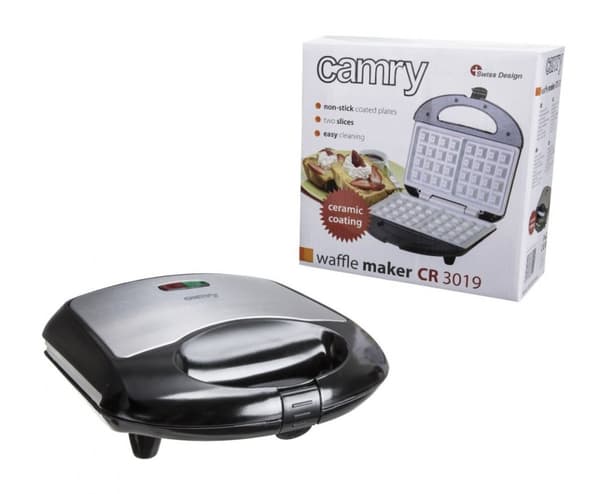Camry | CR 3019 | Vaffelmaskine | 1000W | Antal wienerbrød 2 | Belgien | Sort