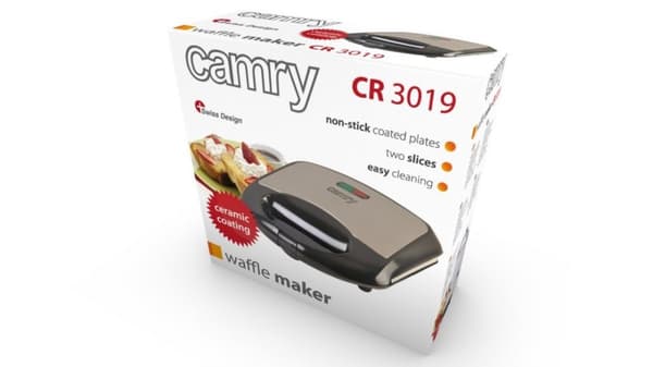 Camry | CR 3019 | Vaffelmaskine | 1000W | Antal wienerbrød 2 | Belgien | Sort