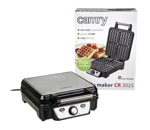 Camry | CR 3025 | Våffelbryggare | 1150 W | Antal bakverk 4 | Belgien | Svart/rostfritt stål