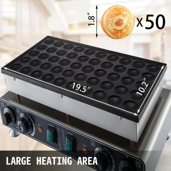 50st Ø45x10mm pannkakor/gång mini elektrisk holländsk pannkaksmaskin, hög effektivitet, exakt kontroll, lätt att rengöra
