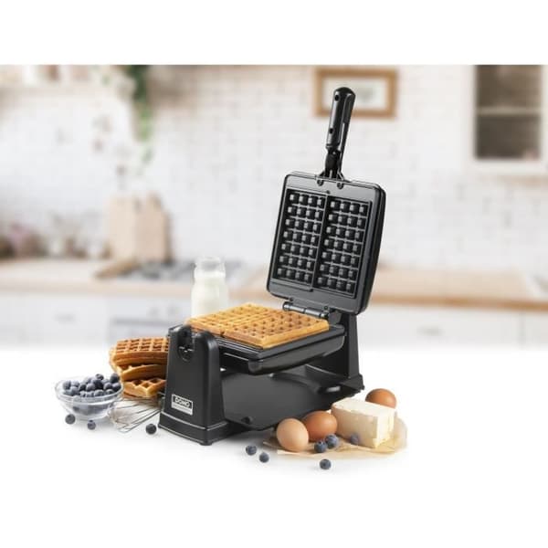 DOMO Rotationsgaufrier - DO9224W - 180° rotations - Non-stick beläggning - Cool-touch handtag - 2 personer