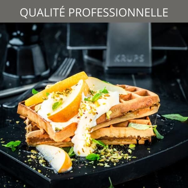 KRUPS Roterande våffelbryggare, Perfekt matlagning, Jämn matlagning, Non-stick tallrikar, Hög precision, Vertikal förvaring FDD95D10