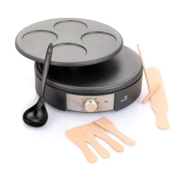 SENYA Elektrisk crepe maker 1500 W - 2 utbytbara tallrikar - Crêpe Time