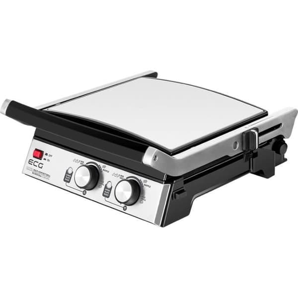 Grillkontakt och våffeljärn ECG - KG 2033 Duo - 2000 W - 4 tillagningslägen - Vändbara plattor - 2 oberoende termostater