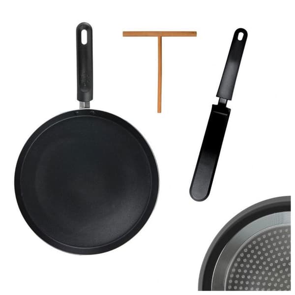 Crepe maker - Induktion - D. 28 cm - Aluminium - Svart - Tillbehör ingår