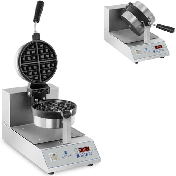 Roterende vaffelmaskine til vafler med runde kvarte. 18 cm 1300W RCWM-1300-RE