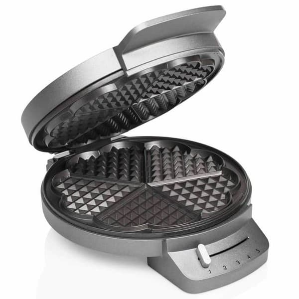 Princess Waffle Maker Deluxe 5 Waffles 1200 W Silver and Black