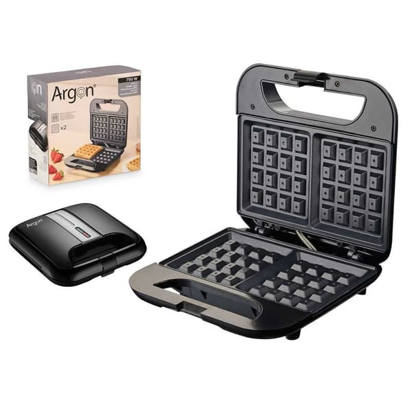 Vohvelikone Argon K-901B/W Musta Teräs 750 W