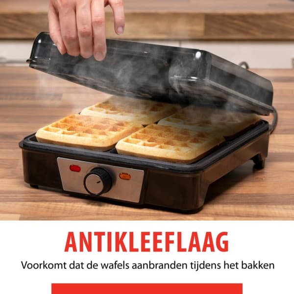 Alpina Waffle Iron Bryssel Waffles Non-stick beläggning 4 våfflor 1200W