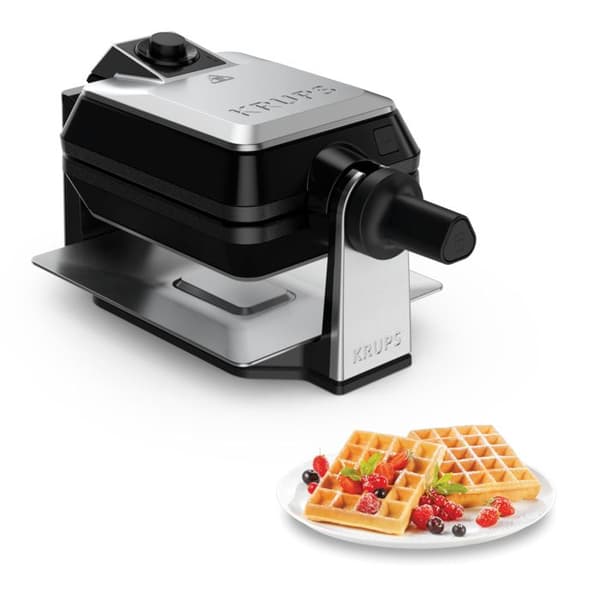 KRUPS Roterande våffelbryggare, Perfekt matlagning, Jämn matlagning, Non-stick tallrikar, Hög precision, Vertikal förvaring FDD95D10