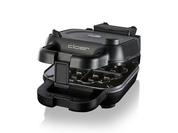 Cloer 6150, 4 våffla/våfflor, Triangel, Svart, Plast, 800 W, 220 - 240 V