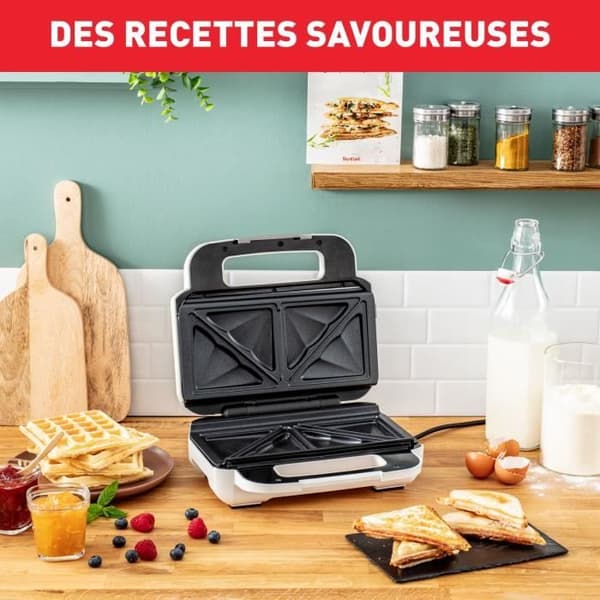 Våffelbryggare/smörgåsmakare Tefal SNACK XL 2 SET MED VÅFFEL &amp; KROCK MONSIEUR PLATTOR 850 W SW701110