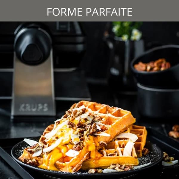 KRUPS Roterande våffelbryggare, Perfekt matlagning, Jämn matlagning, Non-stick tallrikar, Hög precision, Vertikal förvaring FDD95D10
