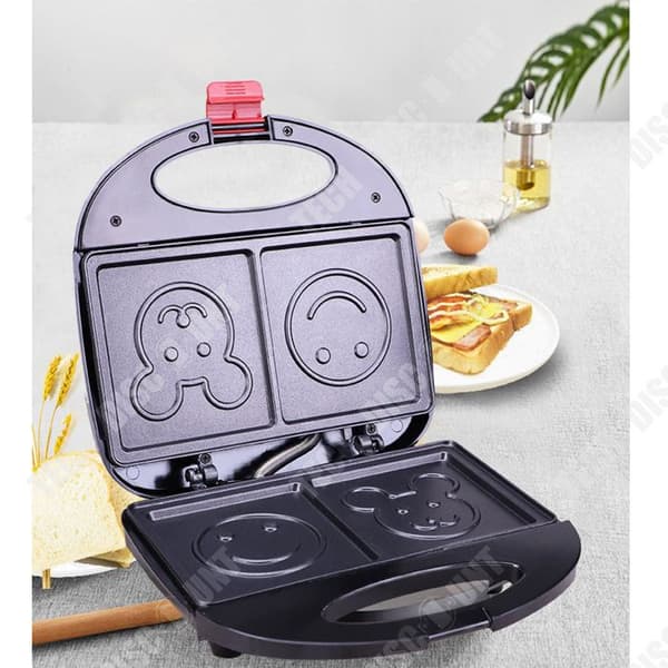 TD® Smörgåsvåffelbryggare Smiley Tecknad Brödmaskin Hemmabruk 750 W Frukostmaskin Kexmaskin