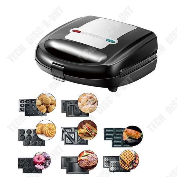 TD® 8 i 1 våffel- och smörgåsmaskin Madeleine Munkkokare Kakkokare Frukostkokare Tårtbakare