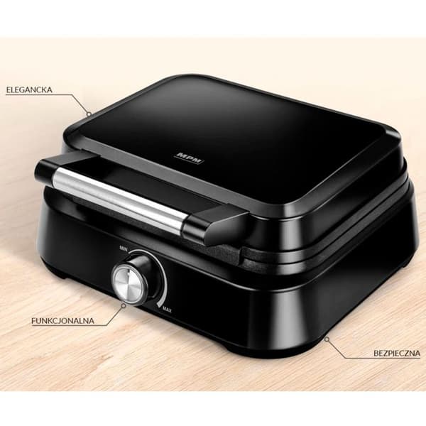 Professionell Vaffeljärn för 2 Tjocka Belgiska Vafflor, Non-stick Plåtar MPM MGO-40 1500W Svart 13965