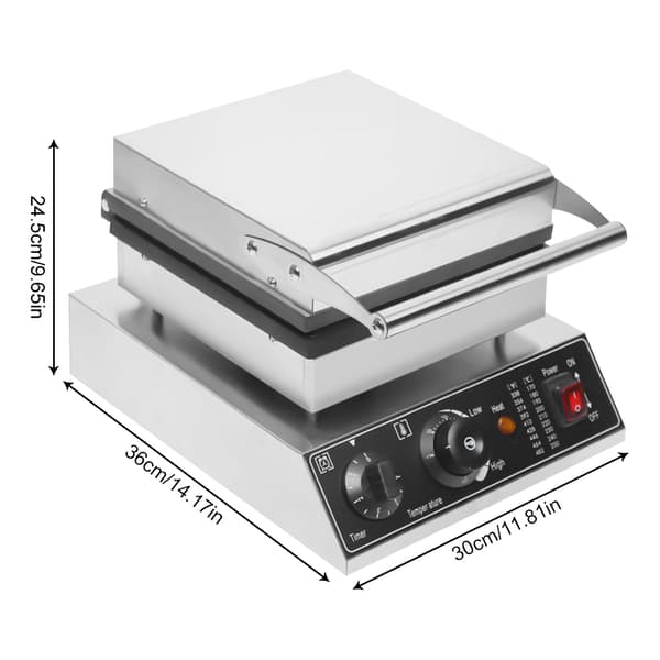 Kommersiell Våffeljärn, 1750W Effekt, Non-Stick Beläggning,4
