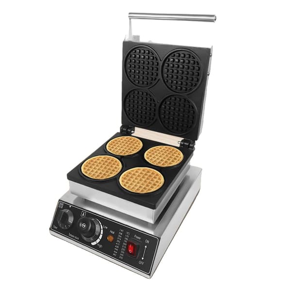 Kommersiell Våffeljärn, 1750W Effekt, Non-Stick Beläggning,4