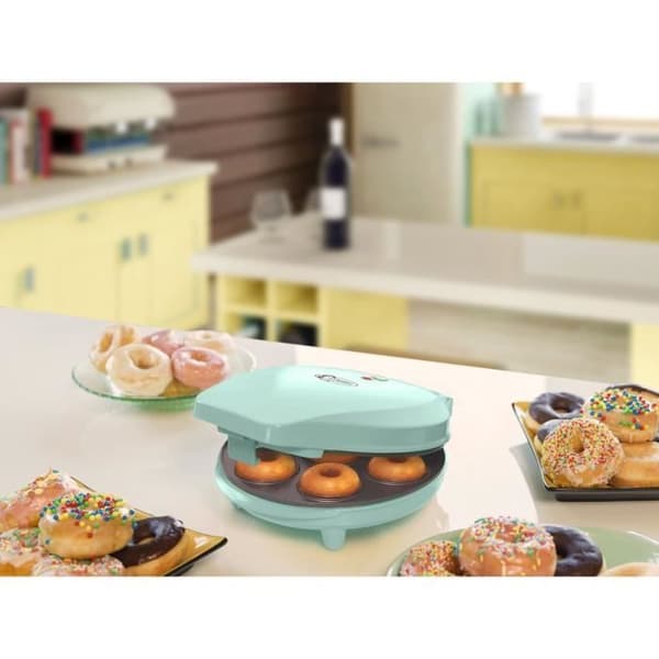 Bestron Donut maker i retrodesign, Sweet Dreams, Non-stick beläggning, 700 Watt, Färg: mint
