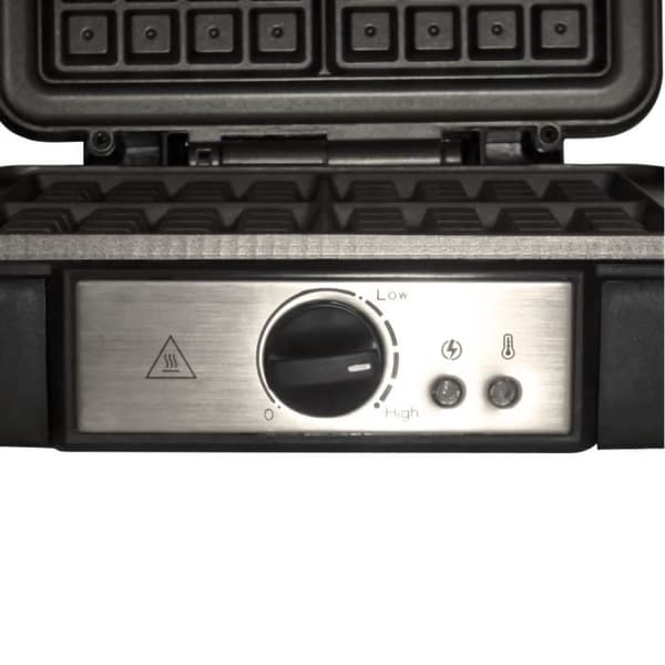 MPM MGO-36M Professionell våffelbryggare för 4 tjocka belgiska våfflor non-stick plattor automatisk temperatur, rostfritt stål. 1200W