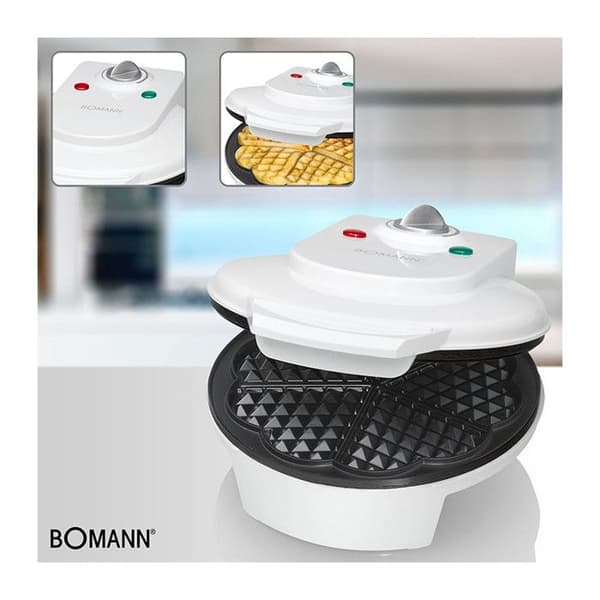 Gauffrör - Bomann - WA 5018 CB - Vit - 1200 W - Non-stick - Justerbar
