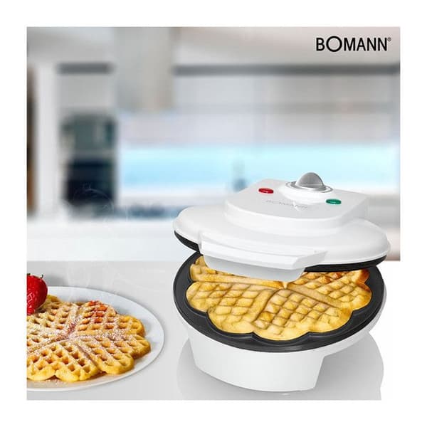 Gauffrör - Bomann - WA 5018 CB - Vit - 1200 W - Non-stick - Justerbar