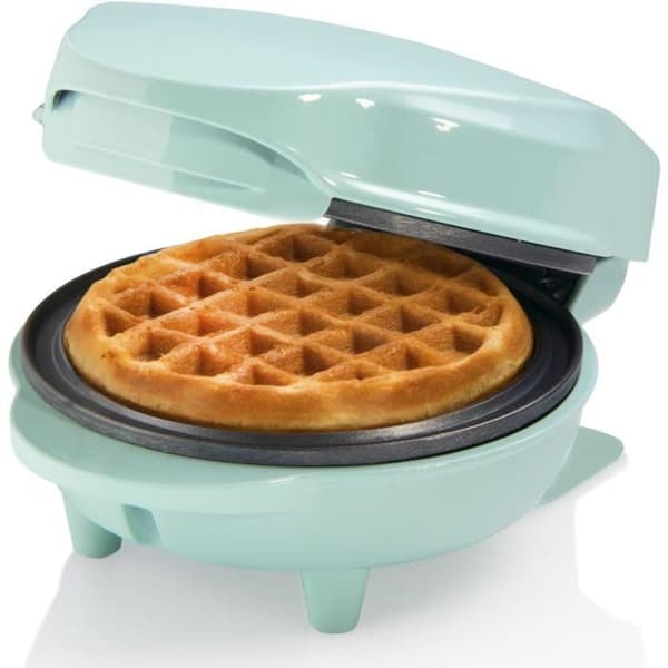 Bestron Mini våfflor för klassiska våfflor, Liten våffelbryggare med non-stick beläggning, Retro design, 550 Watt, Färg: mint