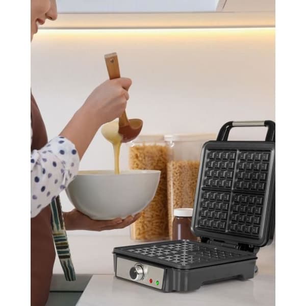Våffelmaskin - PROFICOOK - PC-WA1241 - Förberedelse på bara några minuter - Non-stick beläggning - 4 fyrkantiga våfflor