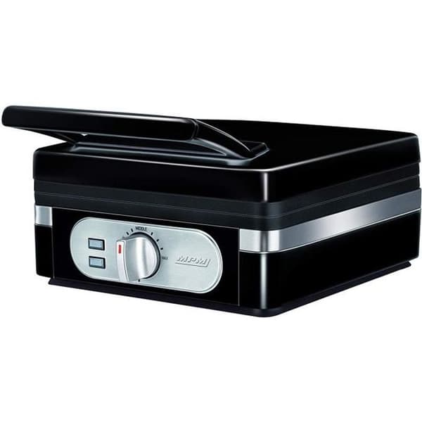 MPM MGO-24 Professionell våffelbryggare för 2 tjocka belgiska våfflor, non-stick tallrikar, automatisk temperatur, svart, 1400W