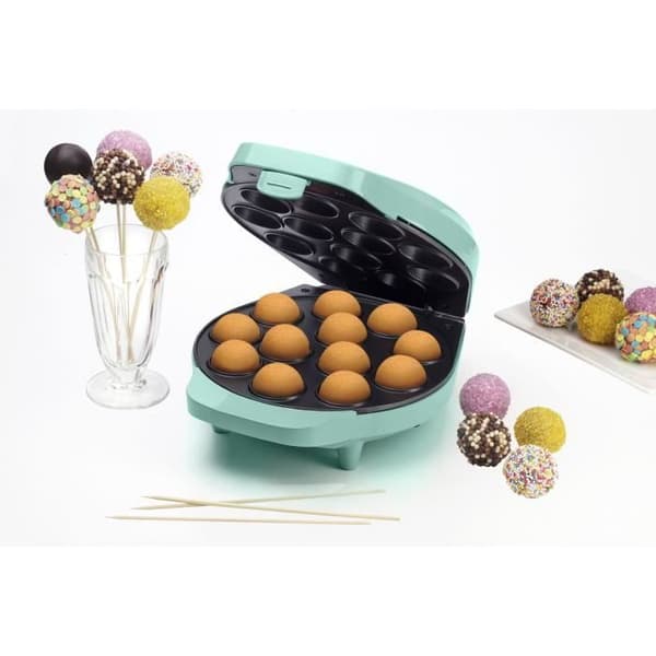 Bestron Cake pop maker i retrodesign, Inkluderar cake pop hållare, gaffel & 12 cake pop sticks, Färg: mint