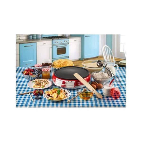 Crepe maker - Ariete - 202RED - Elektrisk - Non-stick - 1950-talsdesign
