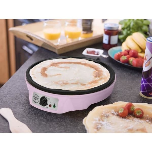 Bestron Sweet Dreams elektrisk crepemaskin - Non-stick beläggning - Ø 30 cm - 1000 W - Färg: rosa