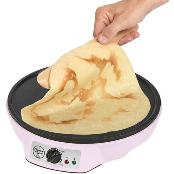 Bestron Sweet Dreams elektrisk crepemaskin - Non-stick beläggning - Ø 30 cm - 1000 W - Färg: rosa