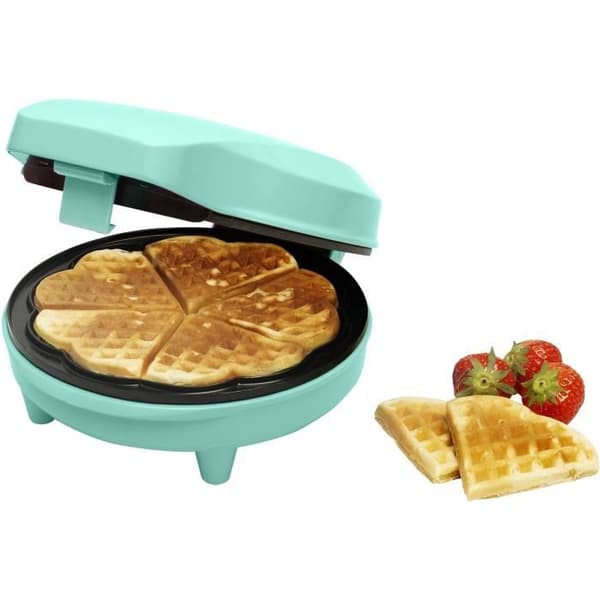 Bestron våfflor för klassiska hjärtformade våfflor, våfflor med non-stick beläggning, 700 watt, Färg: mint