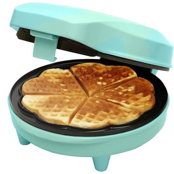 Bestron våfflor för klassiska hjärtformade våfflor, våfflor med non-stick beläggning, 700 watt, Färg: mint