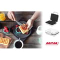 Miniatyrbild 6 av 6: Professionell Waffeljärn för 2 Tjocka Belgiska Våfflor, Non-stick Plåtar MPM MGO-25 1000W Vit 14322
