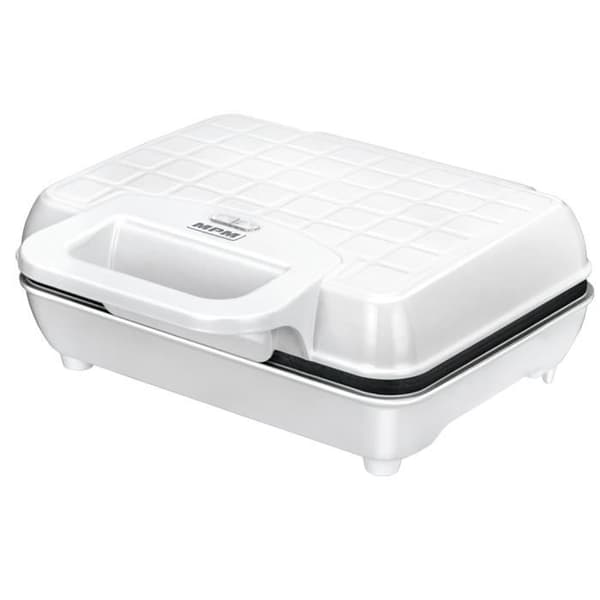 MPM MGO-25 Professionell våffelbryggare för 2 tjocka belgiska våfflor, non-stick tallrikar, automatisk temperatur, vit 1000W