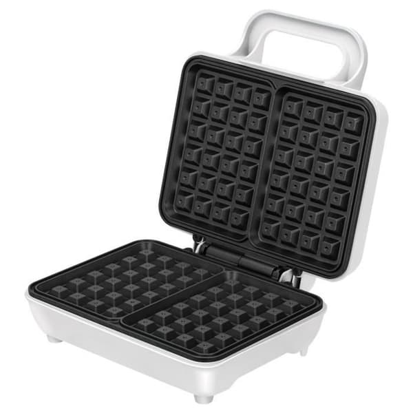 MPM MGO-25 Professionell våffelbryggare för 2 tjocka belgiska våfflor, non-stick tallrikar, automatisk temperatur, vit 1000W
