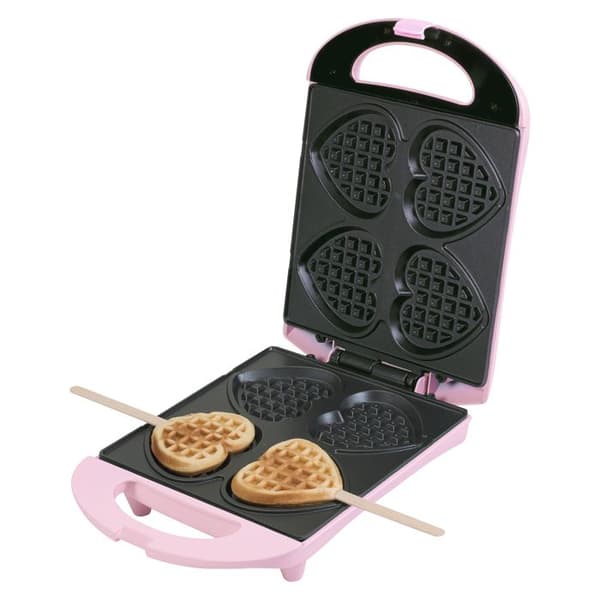 Bestron Våffelmaskin i form av ett hjärta DSW271P 780 W Rosa