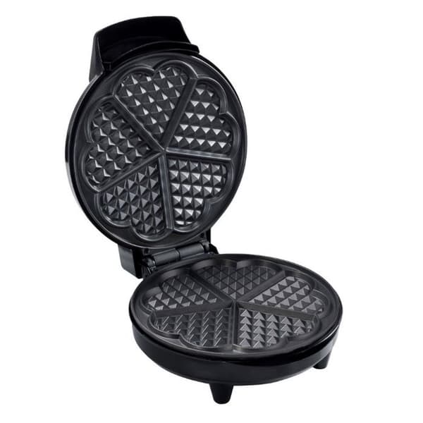 Bestron Våffelbryggare för klassiska hjärtformade våfflor, Våffelmaskin med non-stick beläggning, 700 Watt, Färg: Koppar