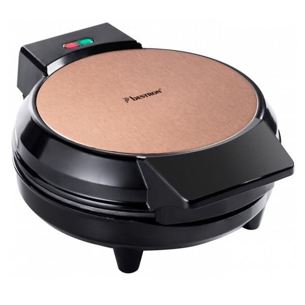 Bestron Våffelbryggare för klassiska hjärtformade våfflor, Våffelmaskin med non-stick beläggning, 700 Watt, Färg: Koppar