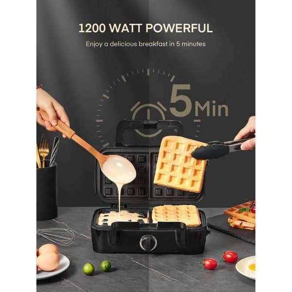 Gauffrér 3 i 1 - FOHERE - 1200W - Utbytbara plattor - Temperaturkontroll - Non-stick