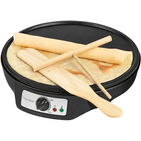 Eläktrisk crêpière - Bestron - Ø 30 cm - 1000 Watt - Non-stick beläggning - Svart
