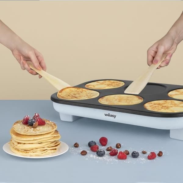 Crêpière WEASY - GOO60 - Crêpes och Pancakes - 6 platser - Non-stick beläggning - Temperatur upp till 240°C - 1500W